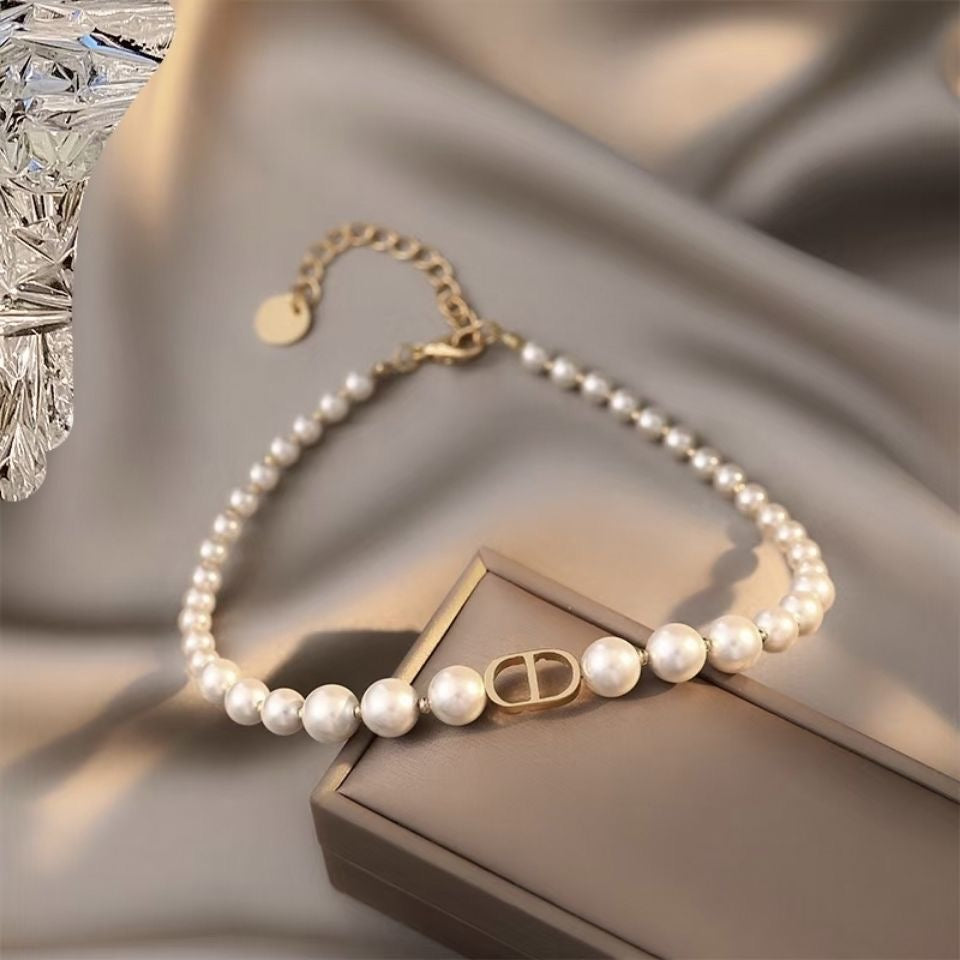 D letter star pearl necklace PD0425071817