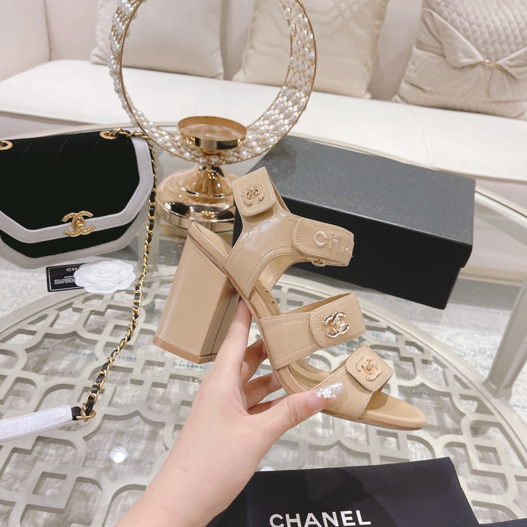 23 CL Latest Double C Logo Buckle High Heel Sandals XC04070702