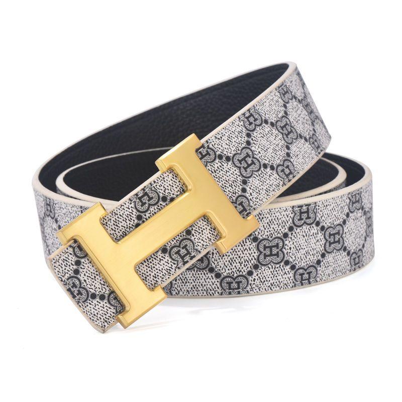 H Buckle Belt Leather Casual Versatile Belt 1024071725