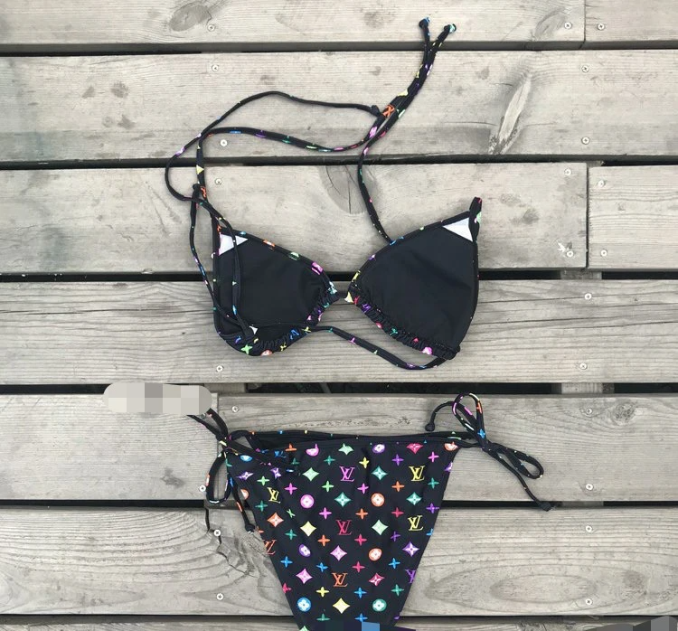 V Sexy Triangle Bikini Small Chest Push Up Swimsuit Split Swimsuit PD0823032902