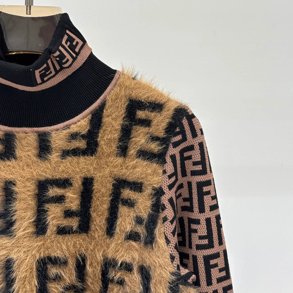 Double-F Fleece Casual Knit Long Sleeve 1025102308
