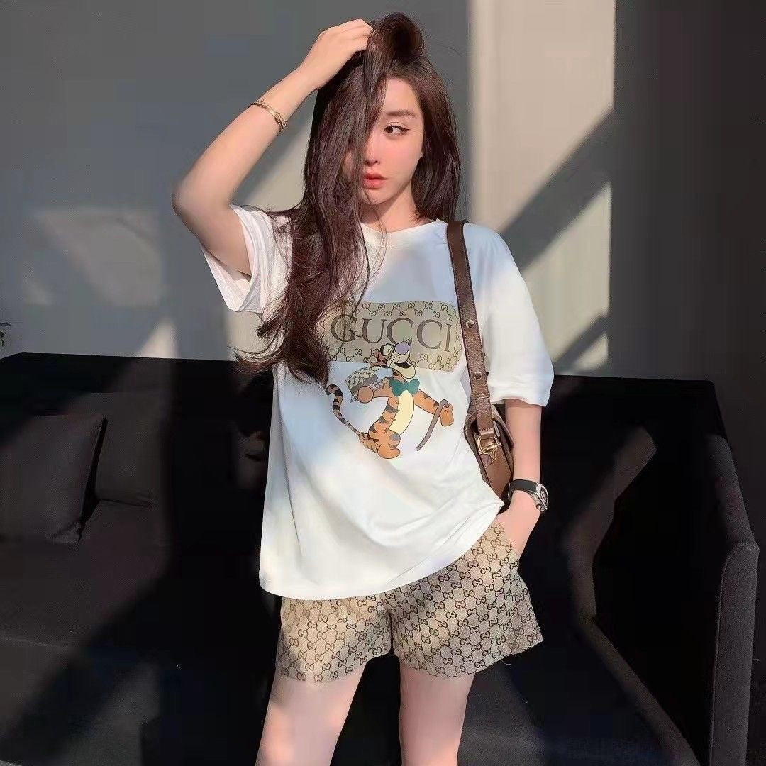 New Shorts Short Sleeve Suit G Brand Two-piece Set PD0423080803