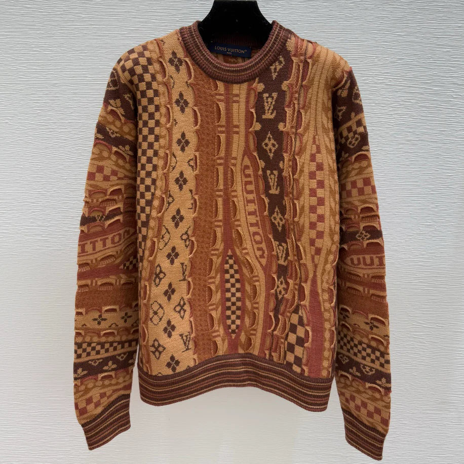 Plaid Slouchy Knit Sweater 1025103104