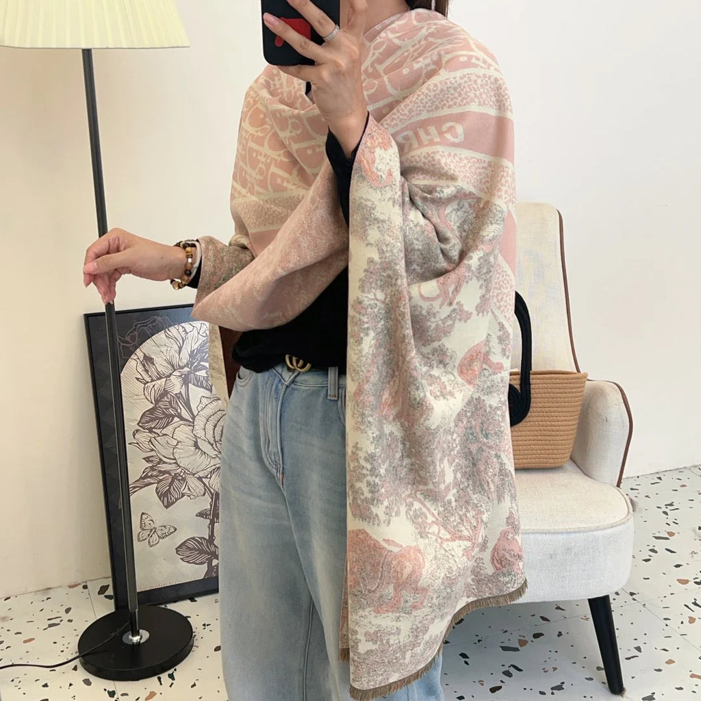 New vintage double-sided cashmere scarf 1024110804