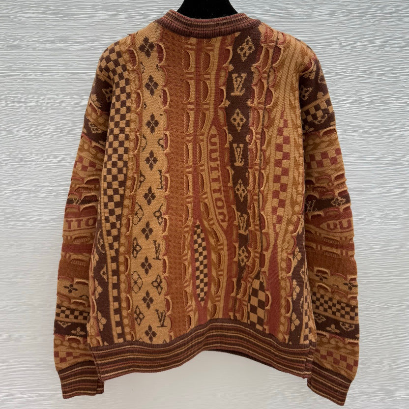 Plaid Slouchy Knit Sweater 1025103104