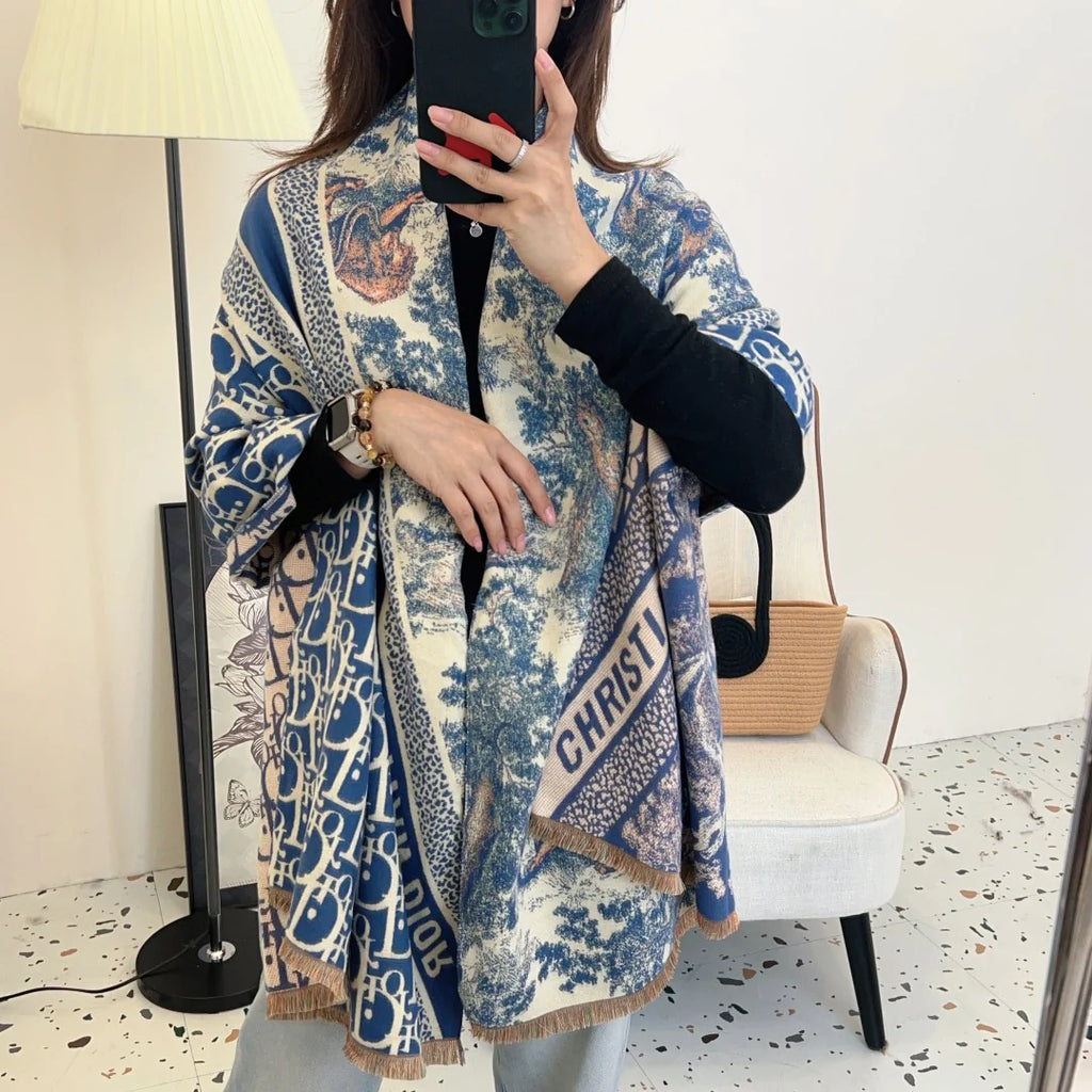 New vintage double-sided cashmere scarf 1024110804