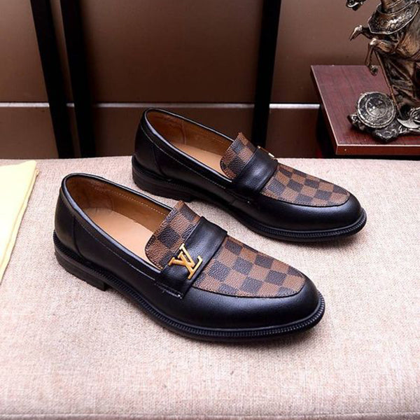 New Fashion Classic Dress Shoes Loafers Slip-On Shoes V Black