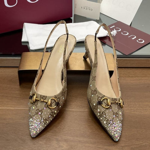 25 Women Pumps Diamond Decoration Slingback 0425031809