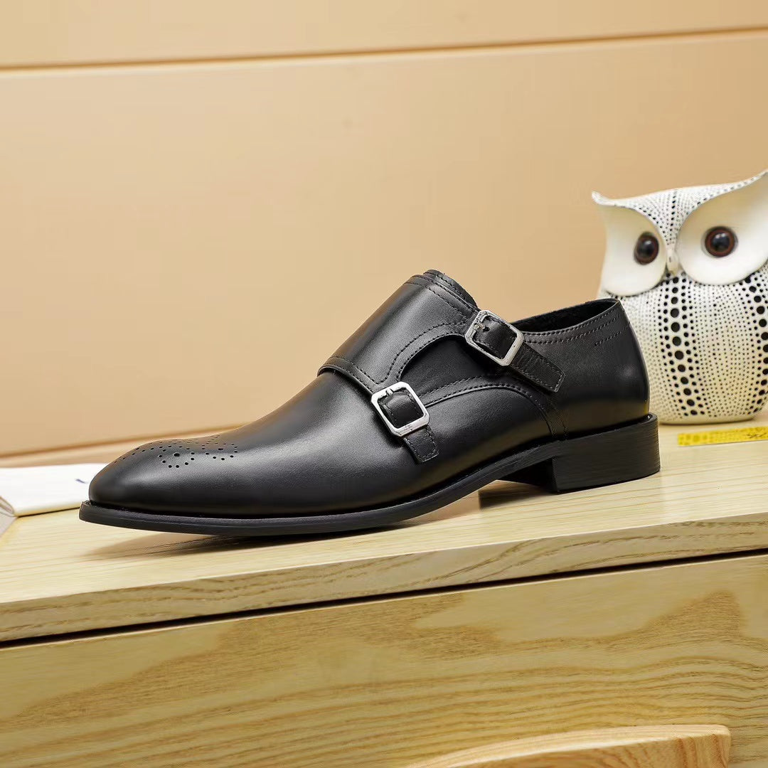 New Mens Formal Double Buckle Monk Dress Shoes