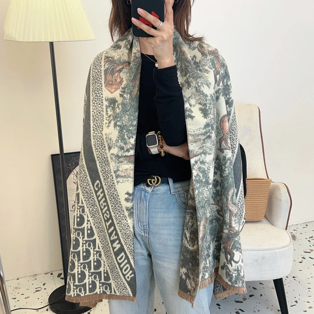 New vintage double-sided cashmere scarf 1024110804