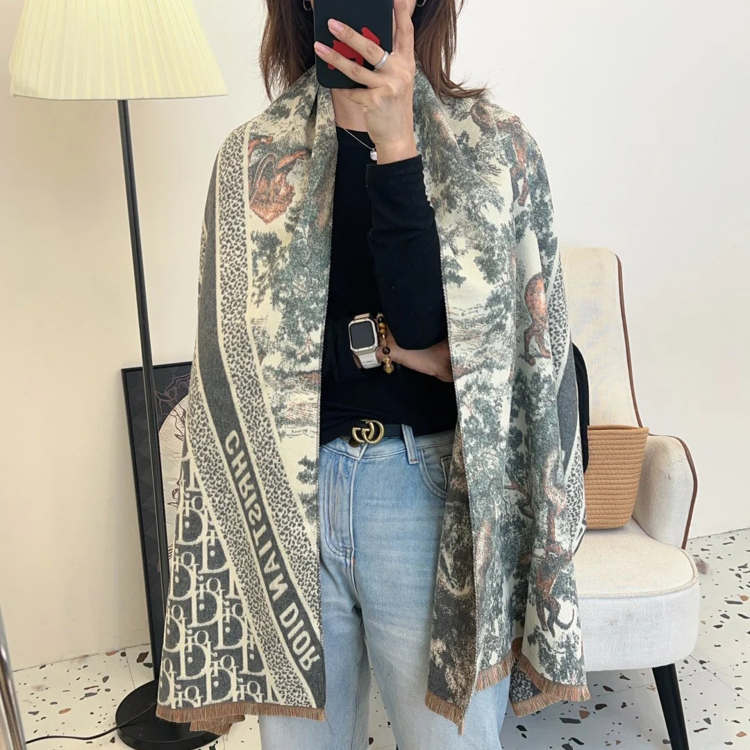 New vintage double-sided cashmere scarf 1024110804