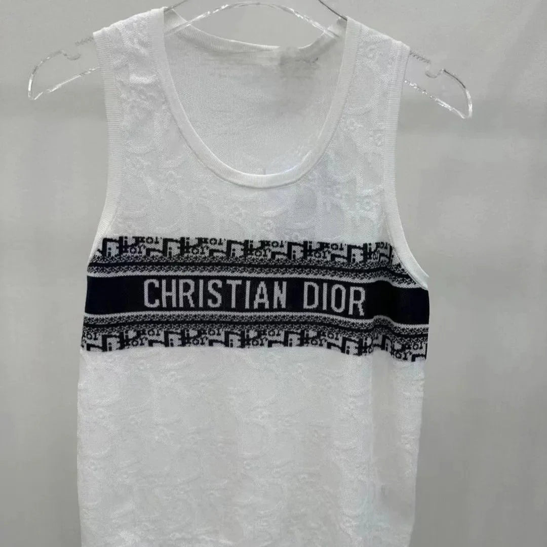 Striped Slim-Fit Versatile Printed Knit Vest 1024070317