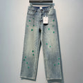 CD Four-Leaf Clover Embroidered Jeans Blue Stonewashed Cotton 350918