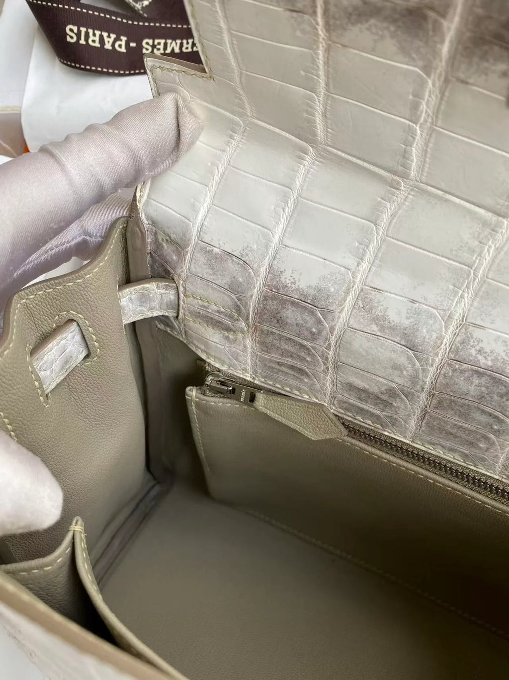HM Kelly Retourne 25cm Himalayan Crocodile Leather (15 days production)