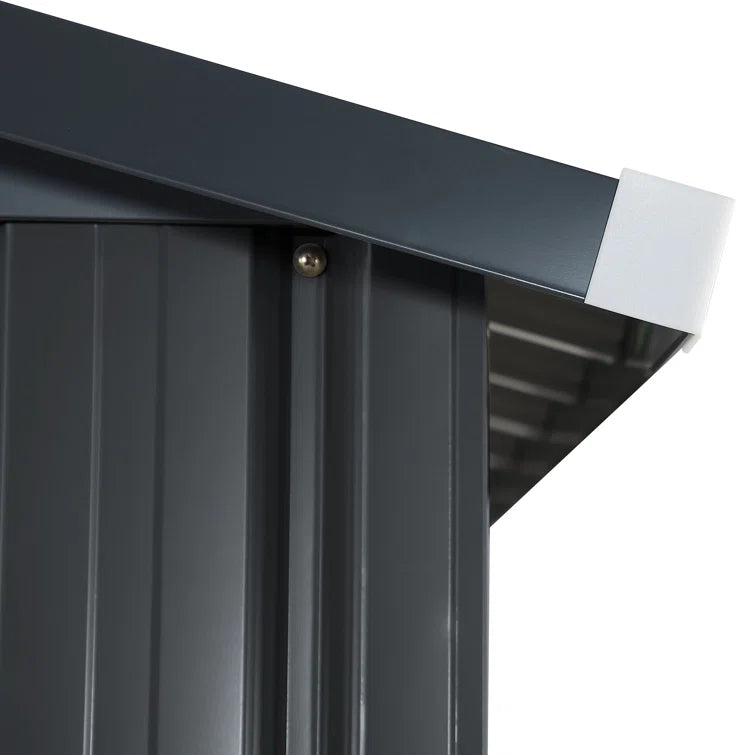Metal Outdoor Storage Shed Heavy Duty Steel Garden Tool Shed, Black