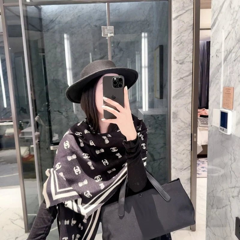 New Fashion Women Bow Jacquard Scarf 1326091407