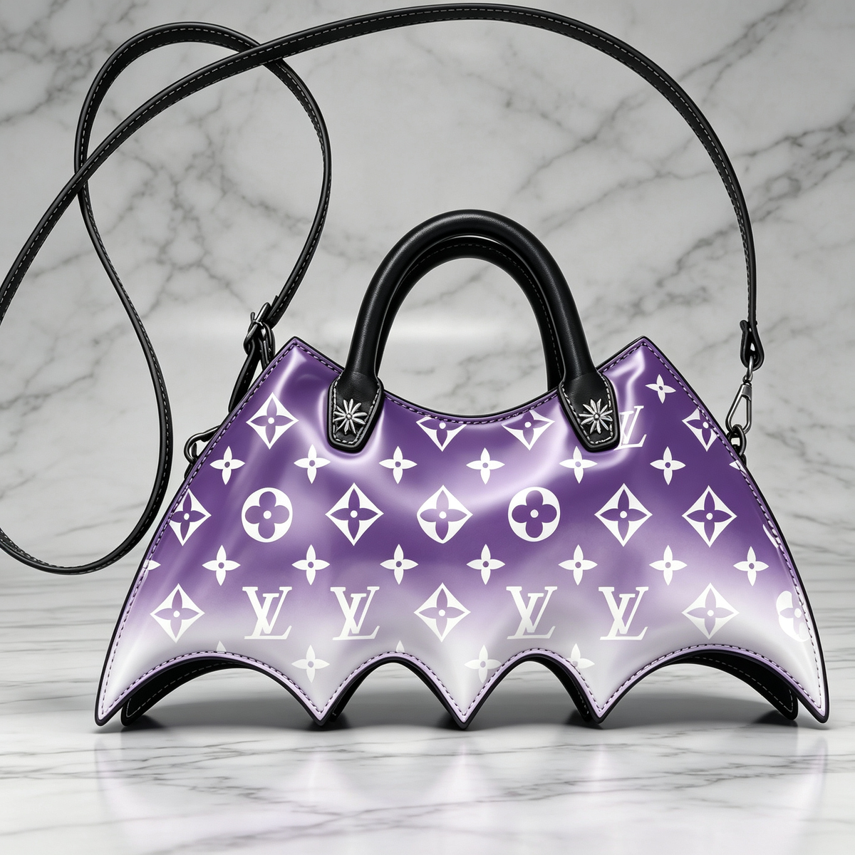 New Stylish Leather L Bat Handbag 3D1326091842