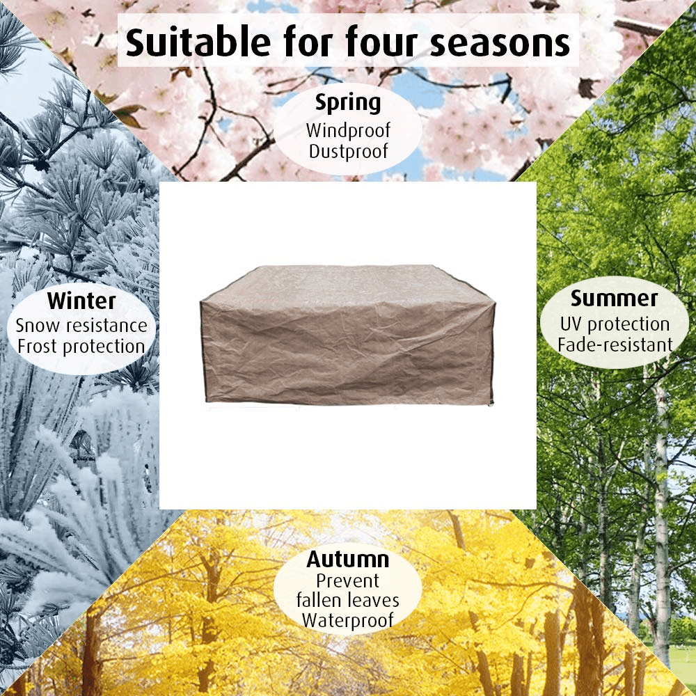 Outdoor Patio Polyester Sofa Cover, 89" L x 65" W x 24" H, Neutral Beige