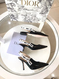Dio Pointed bow letter ribbon slingback slingback shoes 0724070401