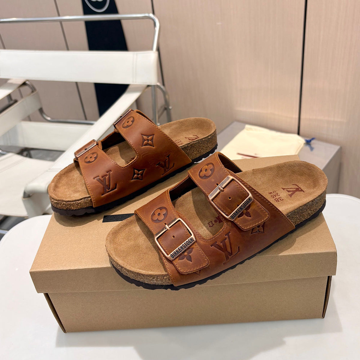 BK & VL collaboration retro slippers in macaron colors for couples XC0426051903