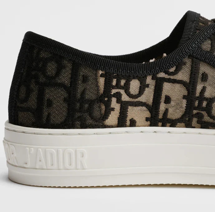 CD 2026 Oblique Embroidered Black Mesh Leather