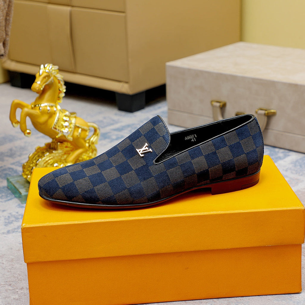 New fashion classic plaid loafers design slip-ons