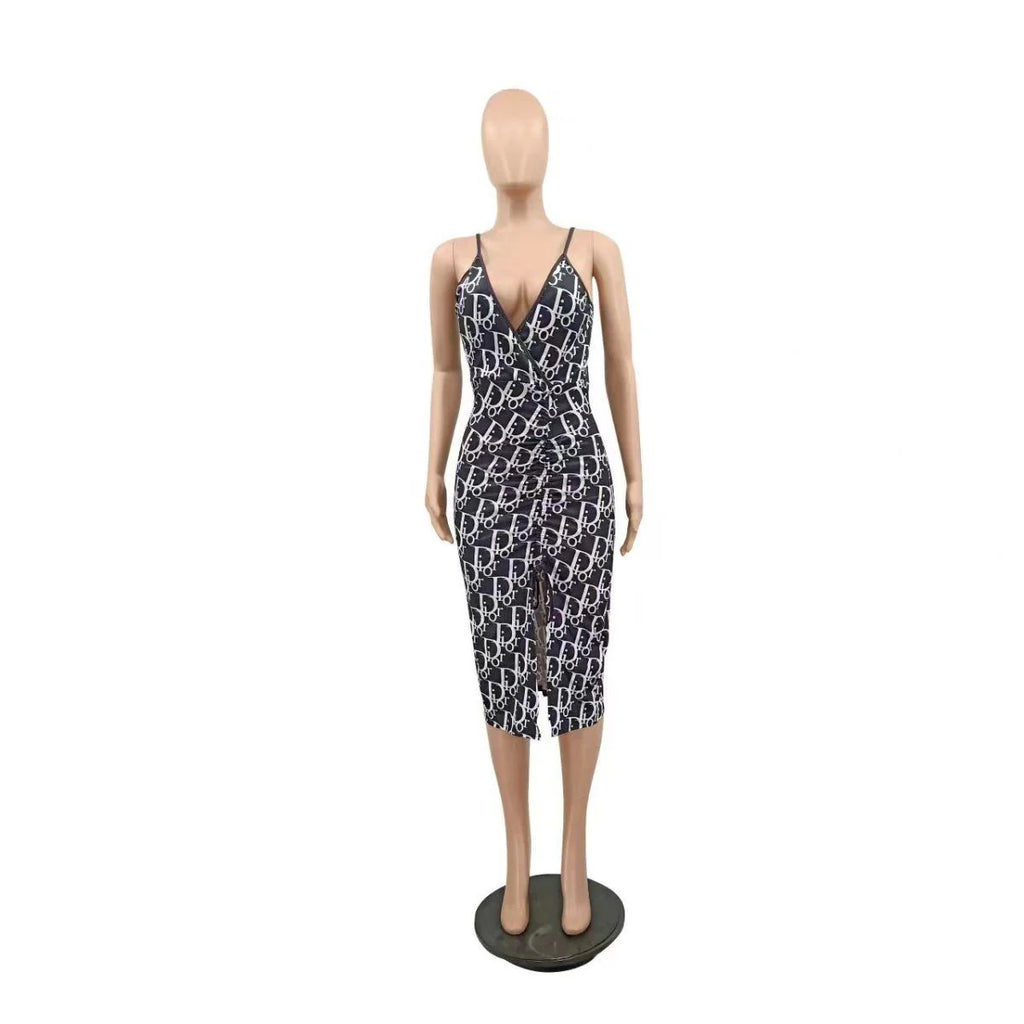 Spring And Summer New Sexy Fashion Slim V-neck Strap Dress 1024060510