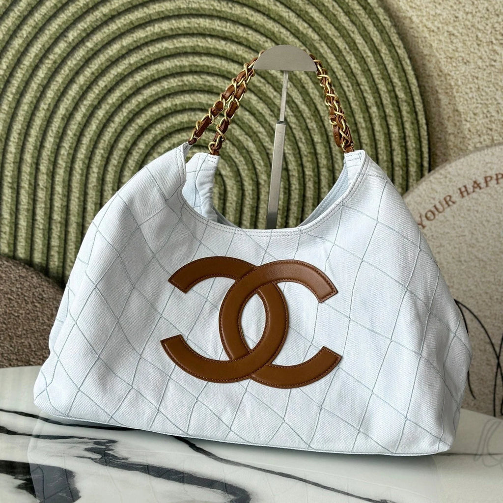 CC Coco Beach 2026 Small Tote Brown White Calfskin