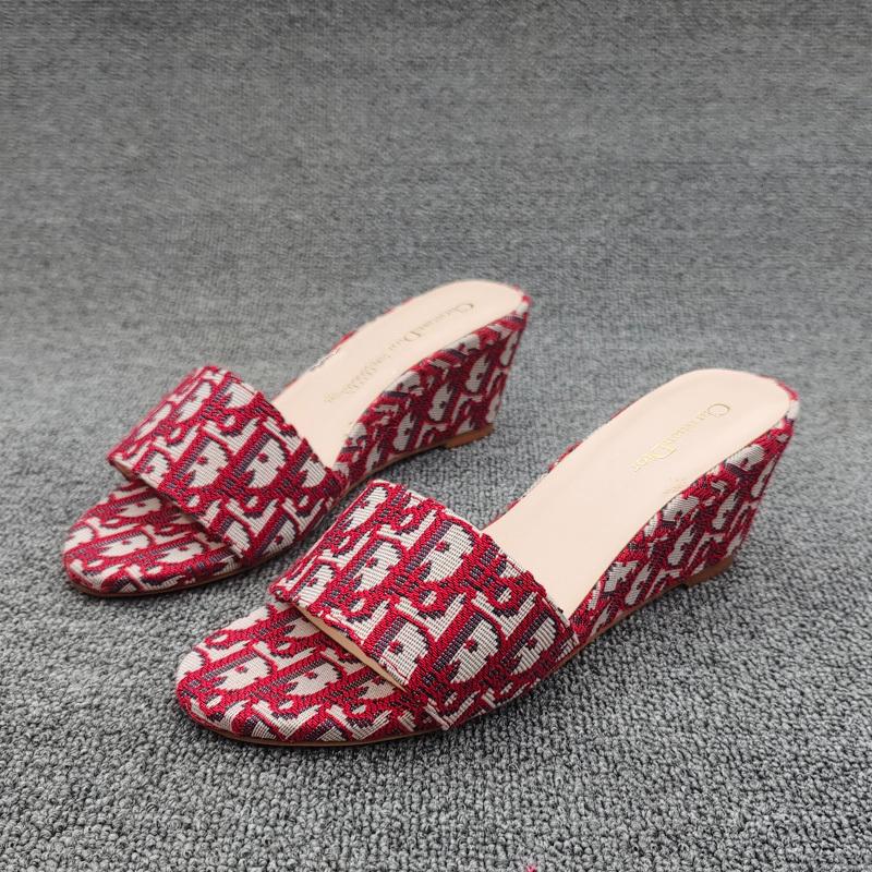 Colorblock Open Toe Women's Shoes Wedge Slippers 1024070315