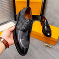 New fashion lace up letter formal leather shoes all-match banquet shoes