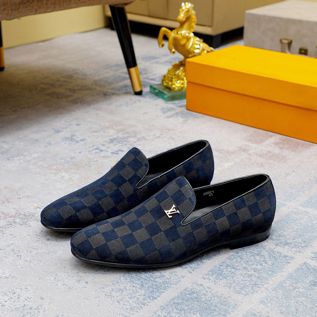New fashion classic plaid loafers design slip-ons