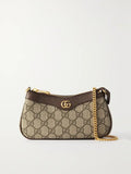 G Ophidia mini textured leather-trimmed printed coated-canvas shoulder bag 0424061410