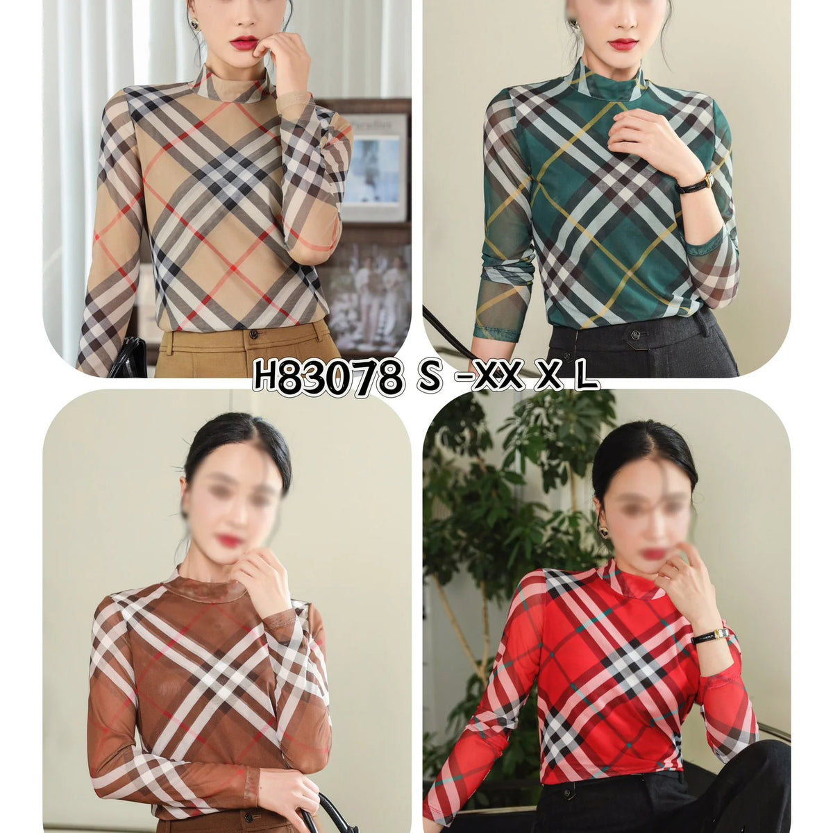BBR-Classic Plaid Crew Neck Bottom Shirt 1025011520
