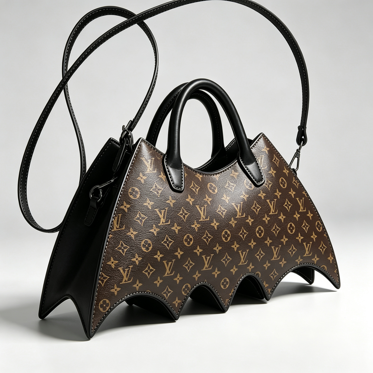New Stylish Leather L Bat Handbag 3D1326091737