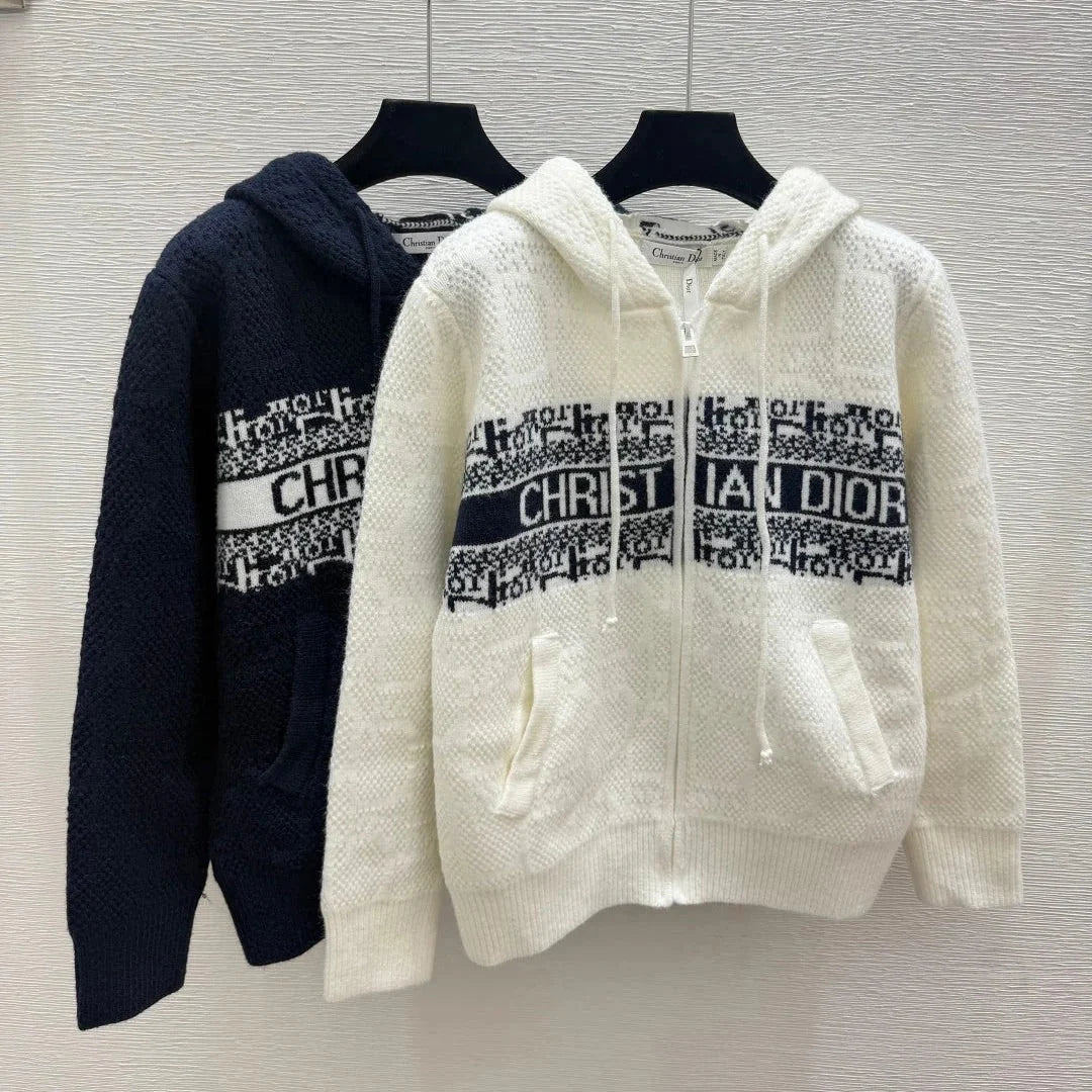 CD 2026 Hooded Knitted Long-Sleeve Cardigan Wool 913514