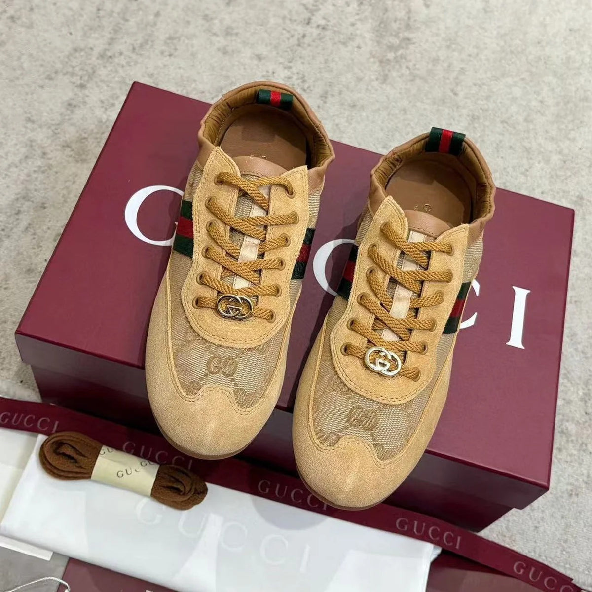 GG  25 Sneaker Ivory Suede Fabric 530680