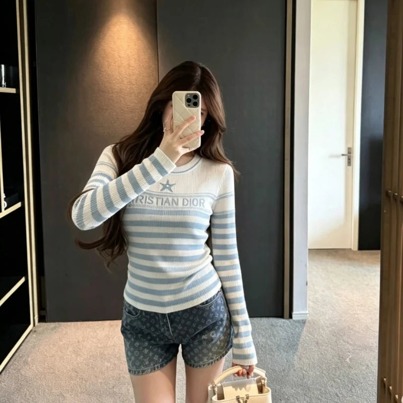 New Fashion Women Knit Long Sleeve Top XC1326091125
