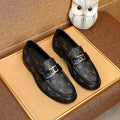 Black vintage men's leather formal shoes