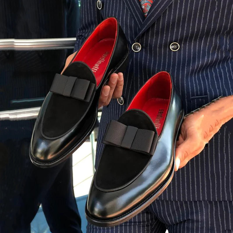 BLACK CLASSIC BOW LOAFERS