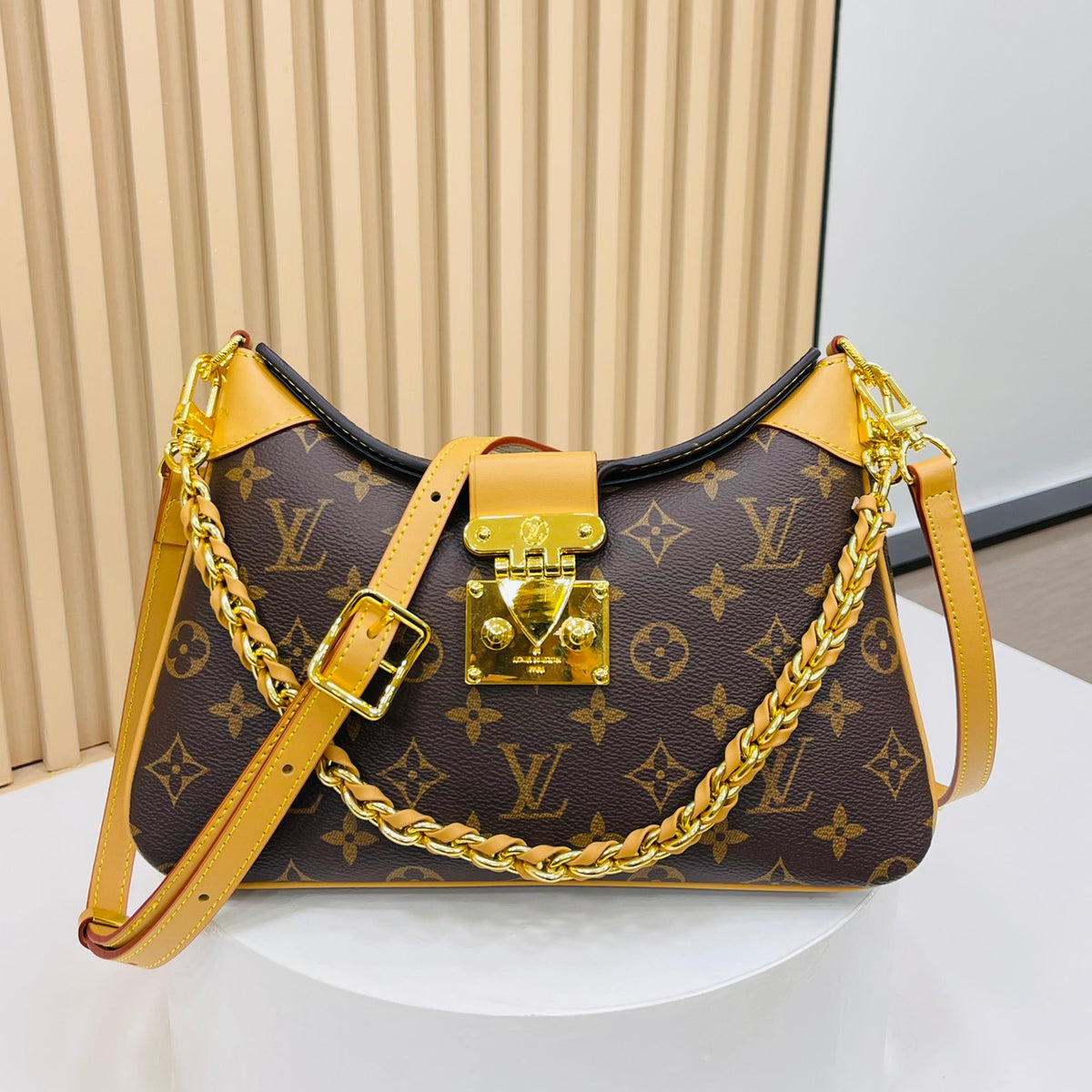 Fashion Design Large Capacity Women's Shoulder Bag Stylish Handheld Genuine Leather Canvas Messenger Bag 0424082106