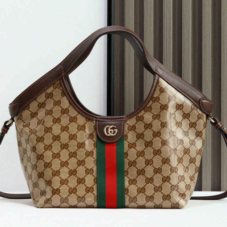 GG  2026 Giglio Shoulder Bag 25cm Canvas Calfskin