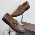 Brown Leather Men Slip-on Shoes G10