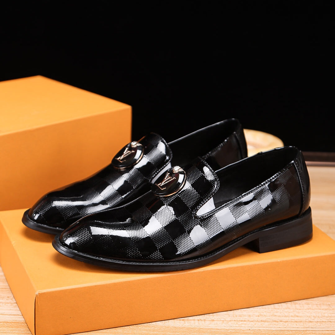 Bright Black Handmade Men's New Trend Loafers