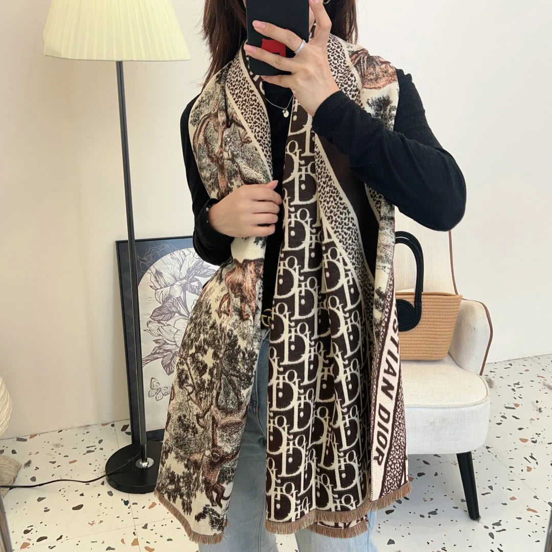 New vintage double-sided cashmere scarf 1024110804