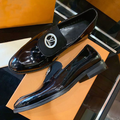 New Black Patent Leather Men's Slip On Shoes