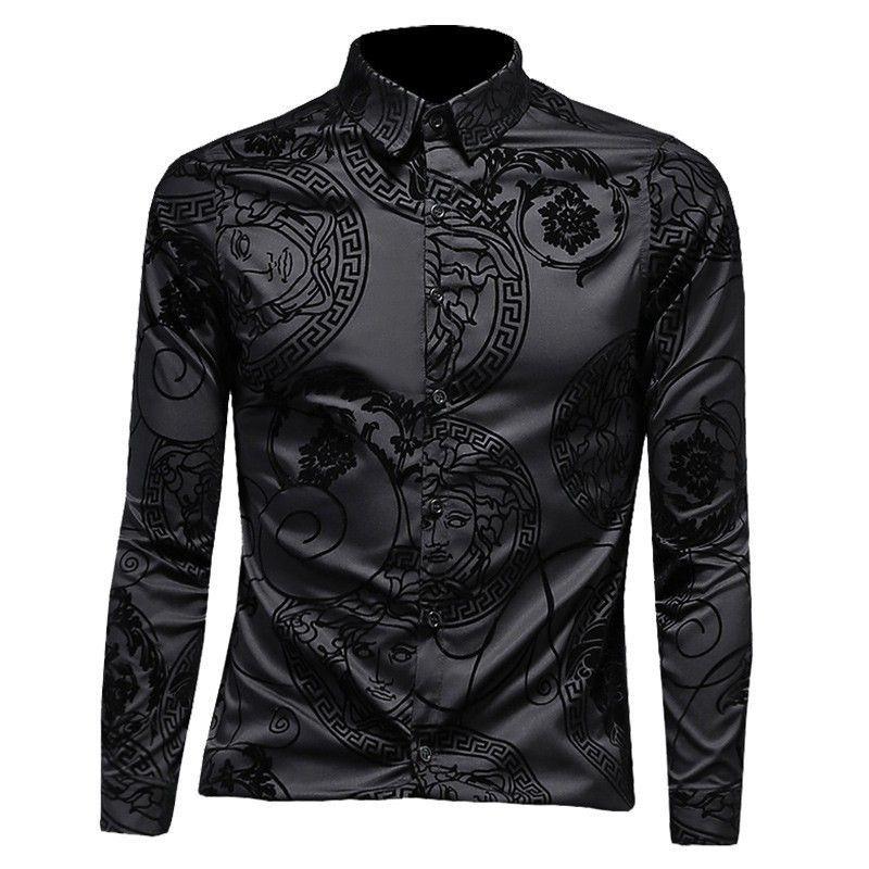 New men's shirt flocked long sleeved shirt 1024022810