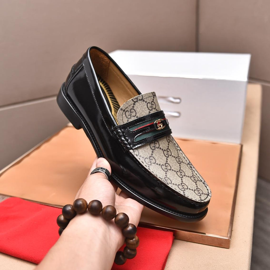 New Classic Plaid Fashion Loafers Versatile Leather Shoes