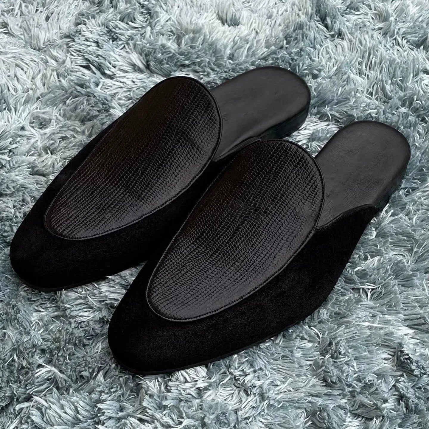 Men's Classic Lightweight Rubber Flexible Half Slippers-10