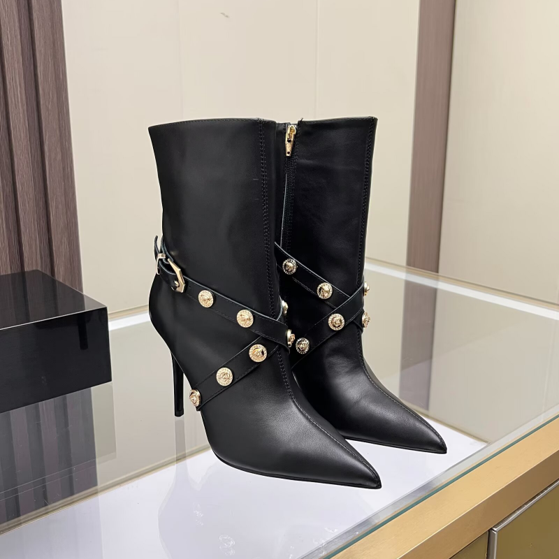 New Fashion Women's Rivet Stiletto Ankle Boots XC1326092029
