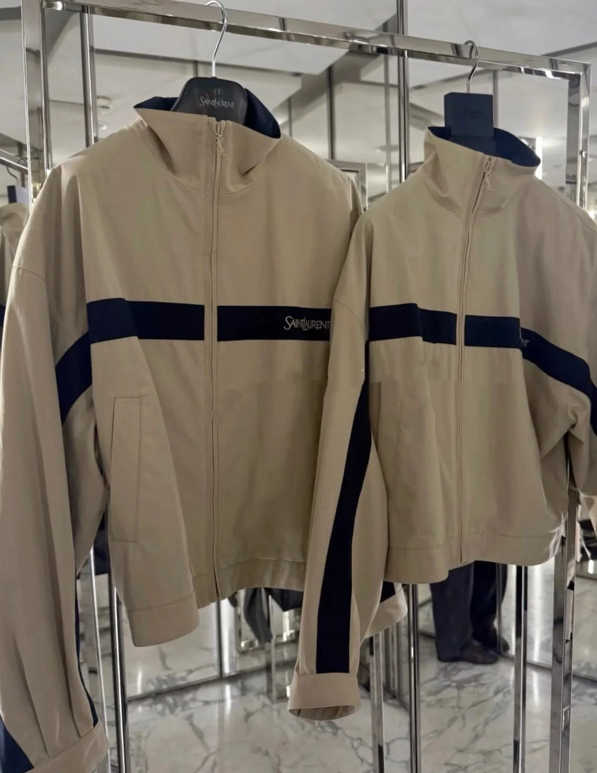 YSL 2026 Sportswear Jacket Khaki mix Navy Blue Cotton